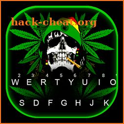 Weed Smoking Skull Keyboard Theme icon