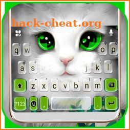 White Cute Cat Keyboard Theme icon