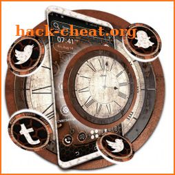 Wooden Clock Launcher Theme icon