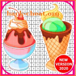 Yummy Ice Cream Coloring By Number - Pixel Art icon