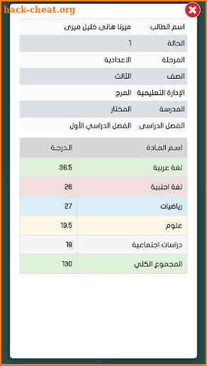 نتائج التعليم الأساسي - محافظة القاهرة screenshot