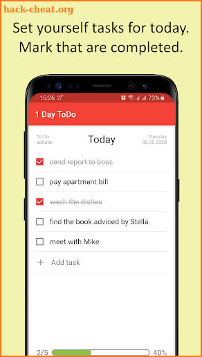 1 Day TODO – ToDo List for current day screenshot