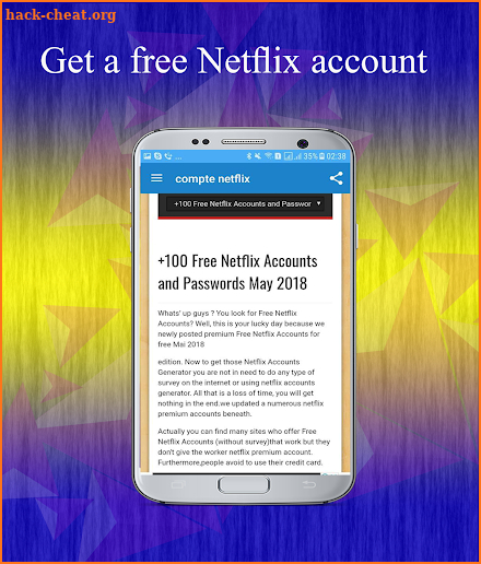 +100 Free Netflix Accounts and Passwords May 2018 screenshot