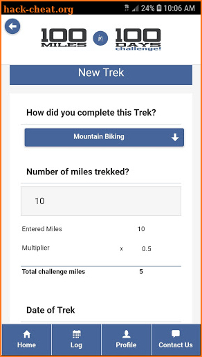 100 Mile Challenge screenshot