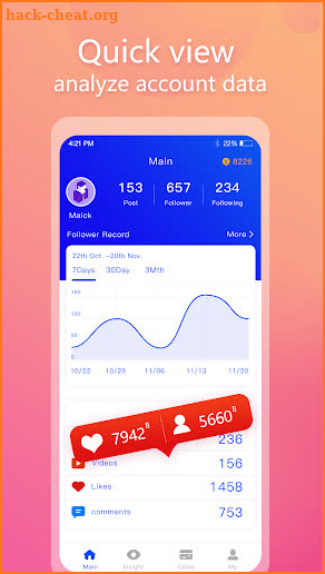 1000 Followers - Get Likes Tracker screenshot