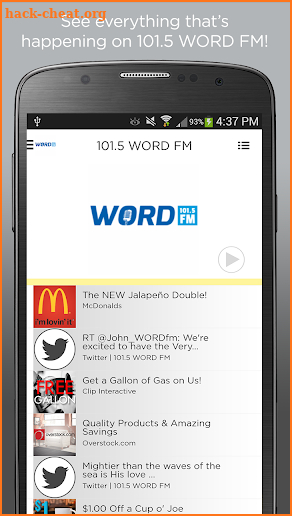101.5  WORD FM screenshot