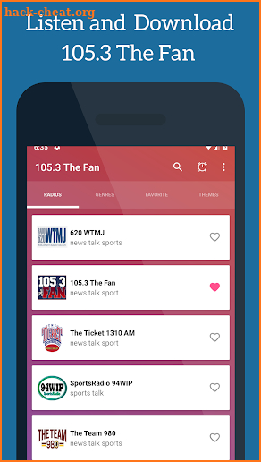 105.3 The Fan Sport FM Radio Station Dallas Texas screenshot
