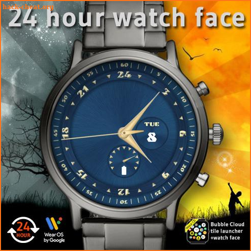 12/24-hour Analog Watch Face Pack for Bubble Cloud screenshot