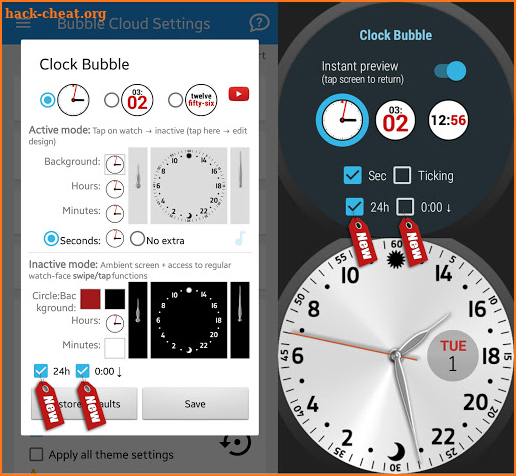 12/24-hour Analog Watch Face Pack for Bubble Cloud screenshot