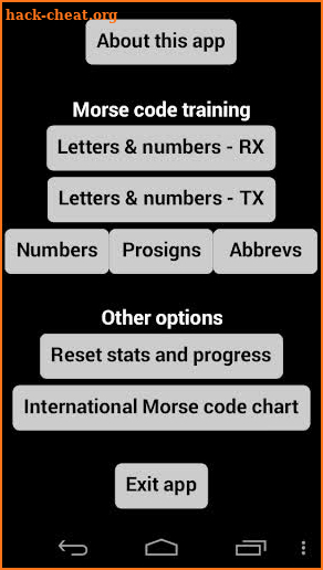 15 WPM Amateur ham radio CW Morse code trainer screenshot