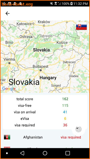 199 countries. Passport power ranking screenshot