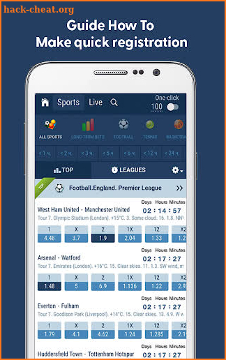 1x guide for betting apps screenshot