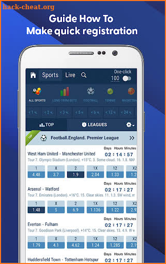 1x sports beting Stats screenshot