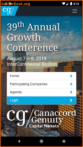 2019 CG Growth Conference screenshot