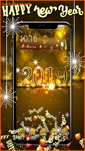 2019 Golden Shiny Celebration New Year Gravity The screenshot