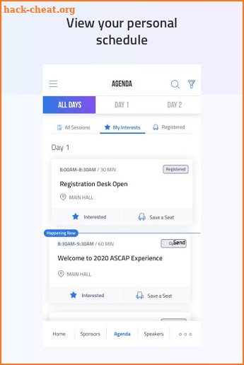 2020 ASCAP Experience screenshot