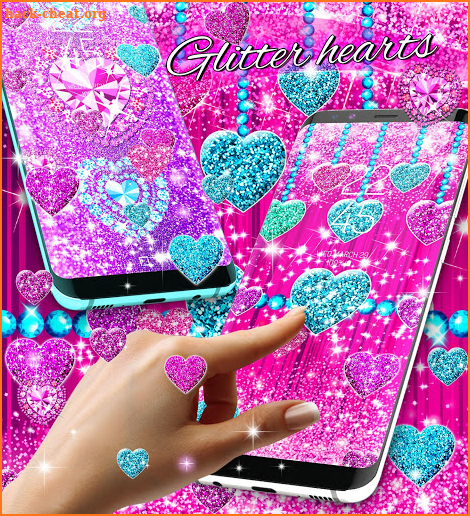 2020 Glitter hearts live wallpaper screenshot
