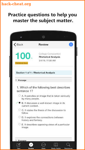 2020 Official CLEP Study Guide App screenshot