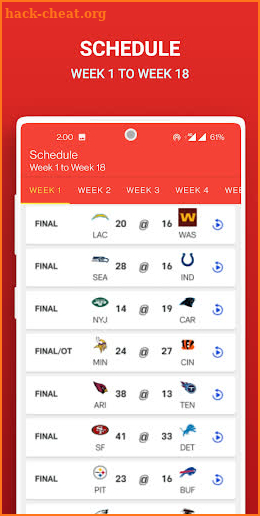 2021 NFL - Live Score , Schedule & Highlights Lite screenshot