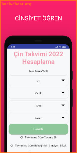 2022 Çin Takvimi Hesaplama screenshot