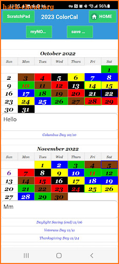 2023 USPS Carrier Calendar screenshot