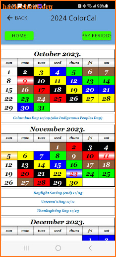 2024 ColorCal USPS calendar screenshot
