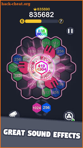 2048 Number Hexagon screenshot