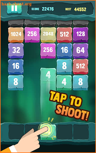 2048 Stone Blocks - Shoot Up & Merge It screenshot