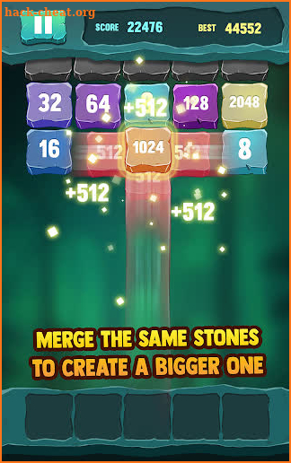2048 Stone Blocks - Shoot Up & Merge It screenshot