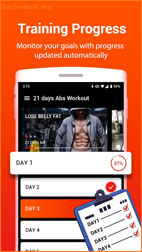 21 days Abs Workout - home fitness for Six Pack screenshot