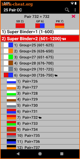 25 Pair Color Code screenshot