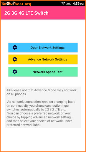 2G 3G 4G LTE Switcher  - Mobile Network Switcher screenshot