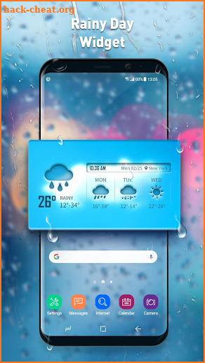 3-day weather forecast and widget screenshot