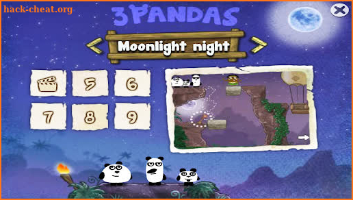 3 Pandas Night Physics Game screenshot