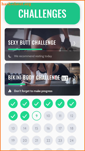 30 day fitness challenge log screenshot