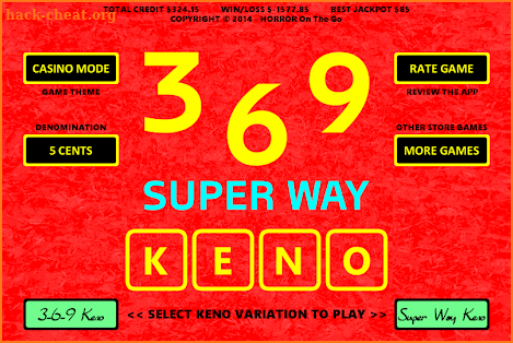 369 Super Way Keno screenshot