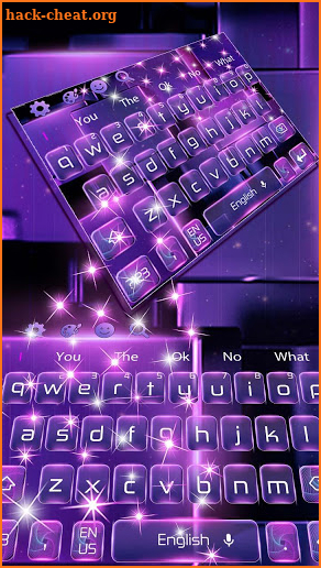 3D Abstract Neon Purple Gravity Keyboard Theme💜 screenshot