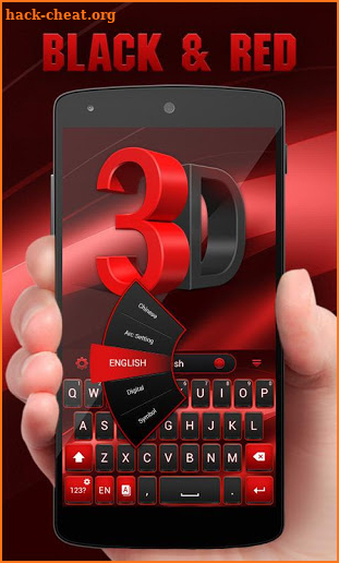 3D Black and Red GO Keyboard Theme screenshot