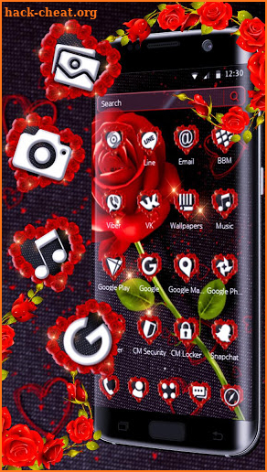 3D Black And Red Rose Theme screenshot