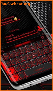 3D Black And Red Tech Keyboard Theme screenshot