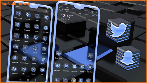 3D Black Cube Theme screenshot