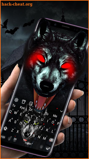 3D Black Ice Wolf Keyboard Theme screenshot
