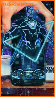 3D Black Neon Panther Hero Theme screenshot