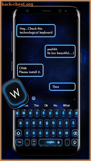 3D Blue Black Tech Keyboard Theme screenshot
