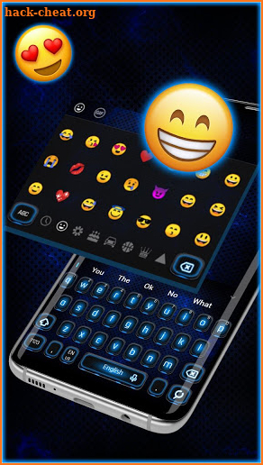 3D Blue Black Tech Keyboard Theme screenshot