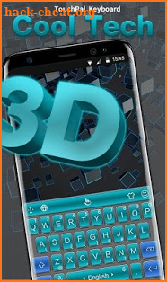 3D Blue Cool Tech Keyboard Theme screenshot