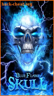 3D Blue Fire Skull Theme Launcher screenshot