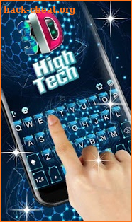 3D Blue High Tech Keyboard Theme screenshot