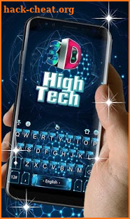 3D Blue High Tech Keyboard Theme screenshot
