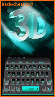 3D Blue Keyboard Theme screenshot